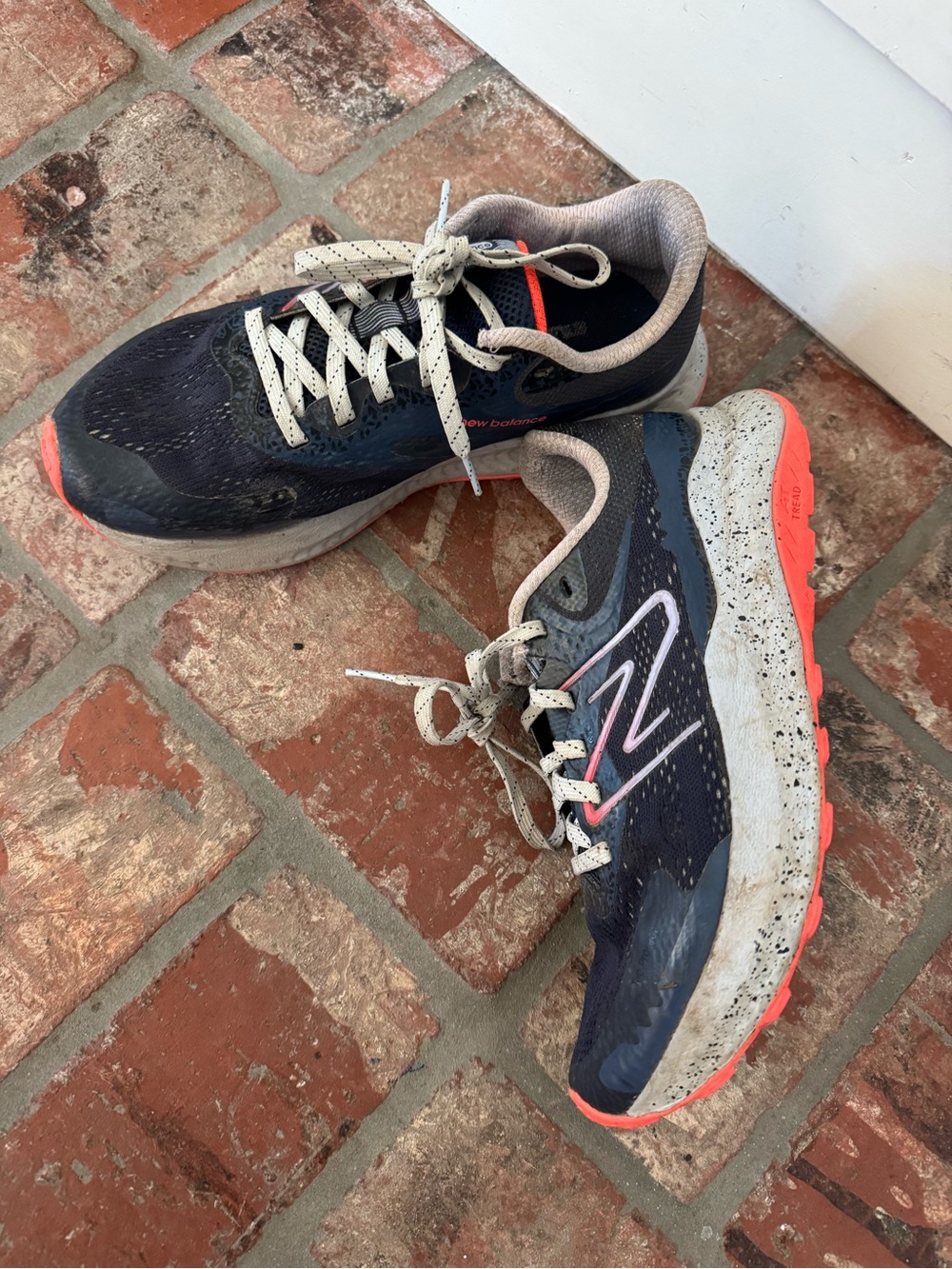 New Balance Women's Navy Blue and Coral Athletic Running Shoes